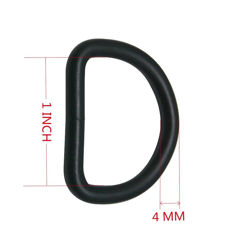 CISONE Metal D Ring Buckle Nickel Plated 1" Inside Diameter Pack of 20 (Black) - Image 2